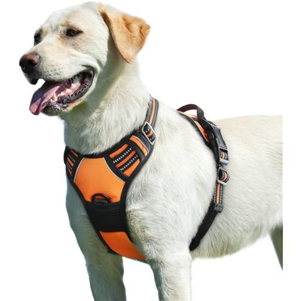 Dog Harness for Large Dogs, No Pull Service Vest with Reflective Strips